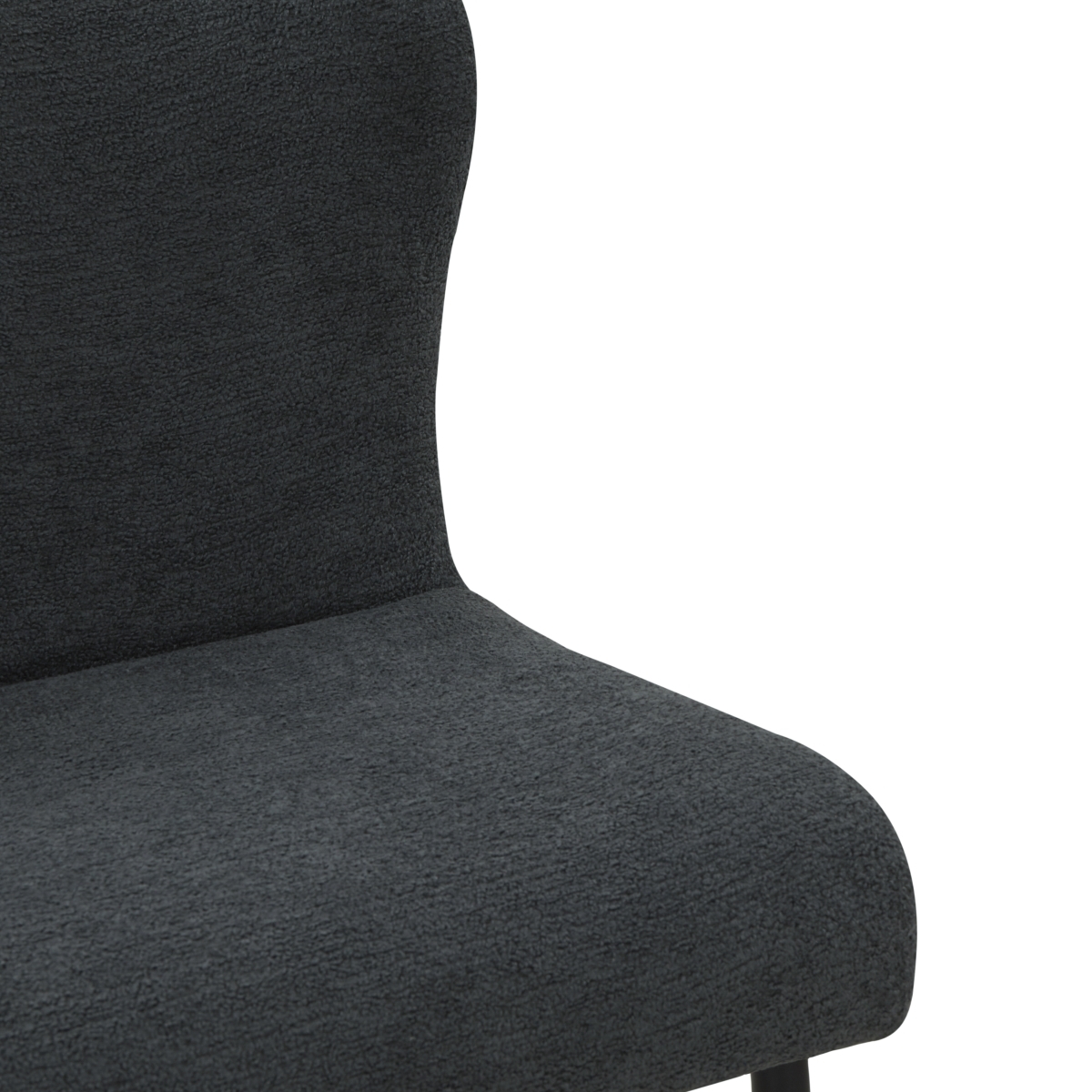 Katlynn Boucle Dining Chair - Dark Grey/Black - Image 2