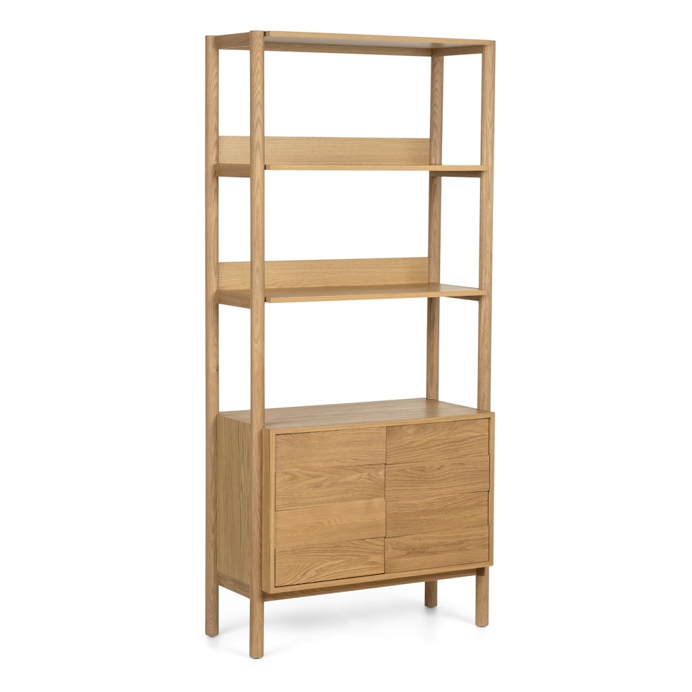Merto 33" Shelving Unit with Storage - Natural Oak - Image 0
