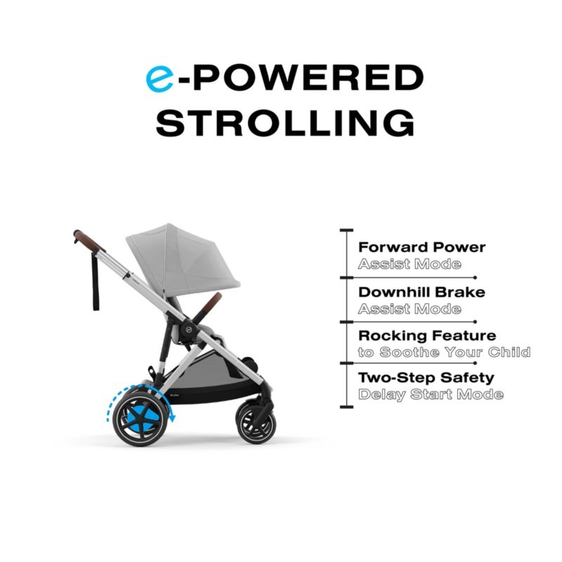 CYBEX Stone Grey with Silver Frame e-Gazelle S Modular Baby Stroller - Image 1