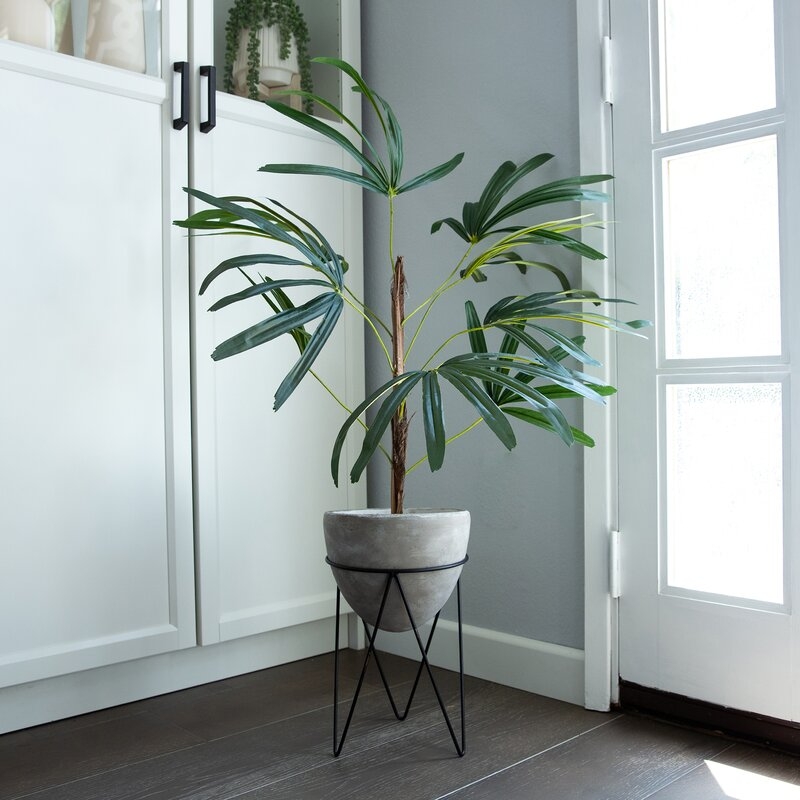Faux Palm Tree in Planter, 46" - Image 1
