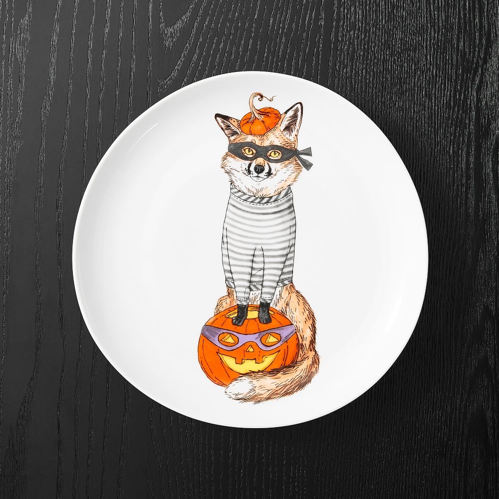 Dapper Animal Halloween Plate, Fox Bandit - Image 0