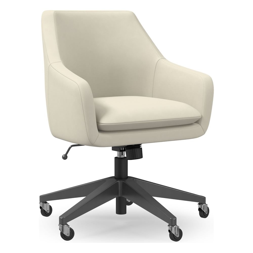 Helvetica Office Chair, Vegan Leather, Snow, Dark Bronze - Image 0
