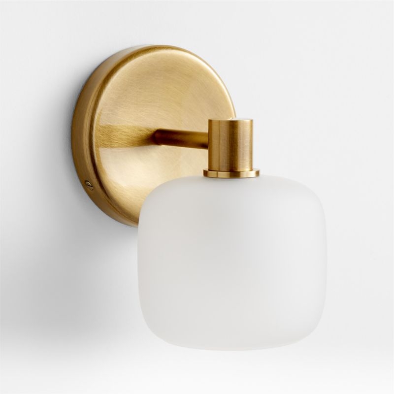 Colombe Burnished Brass and Glass Single Light Wall Sconce 5" - Image 2