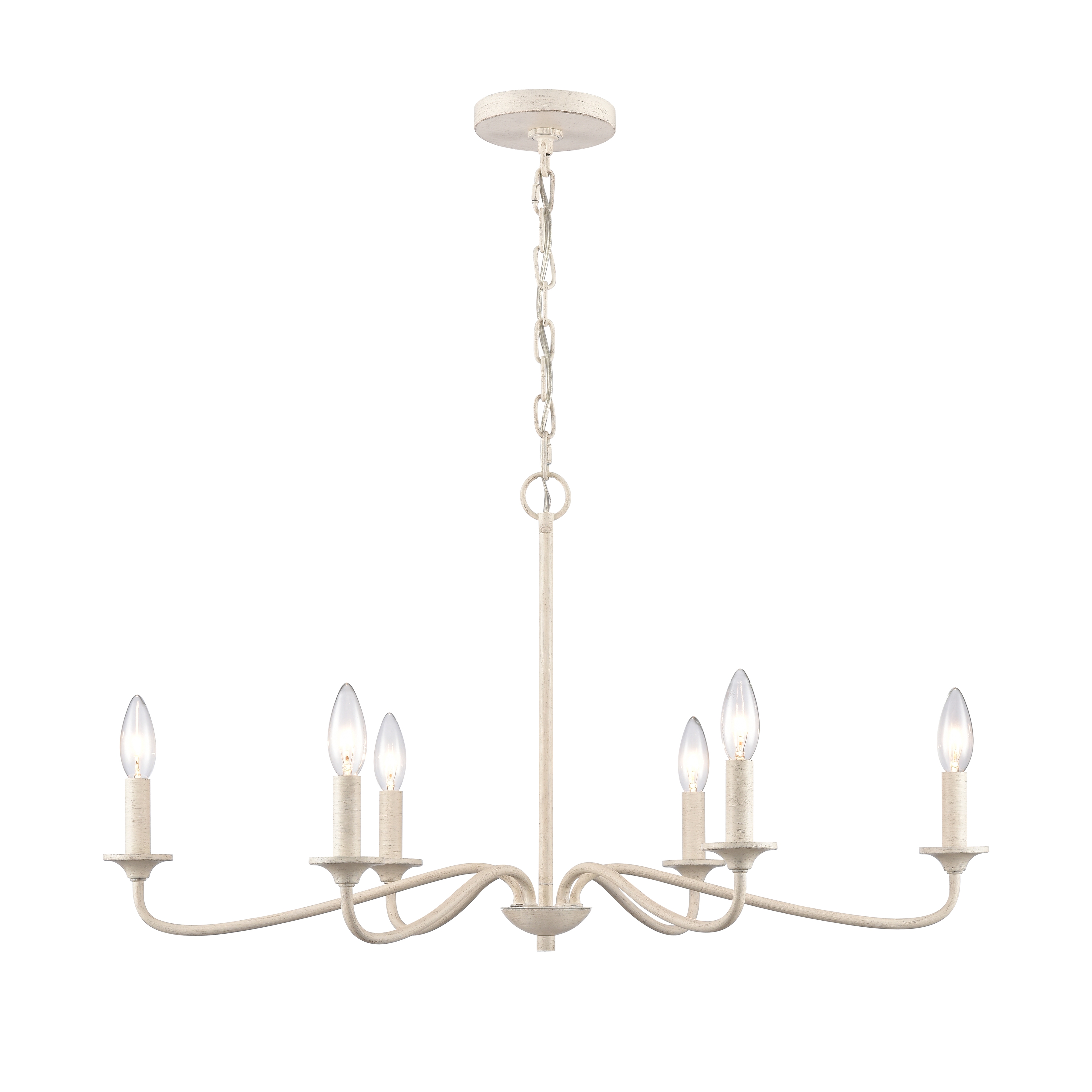 Quinn 30'' Wide 6-Light Chandelier - Antique White - Image 3