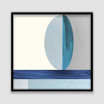 Framed Watercolor Print, Split Oval, 26"x26" - Image 0