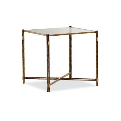 Glass Top Cross Legs End Table - Image 0