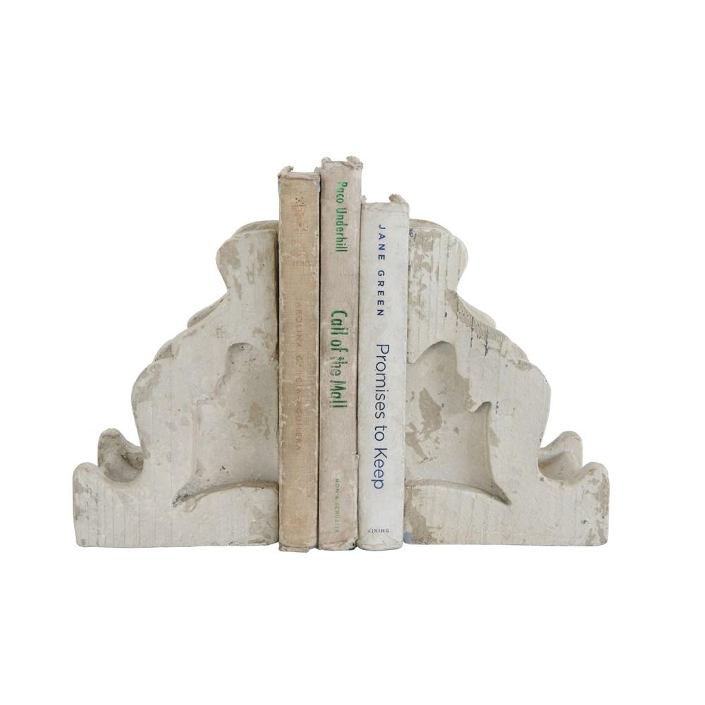 Distressed White Corbel Shaped Bookends (Set of 2 Pieces) - Image 4