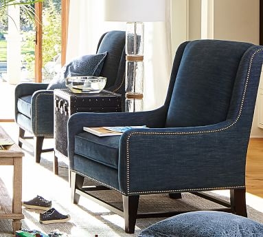 Berkeley Upholstered Armchair, Polyester Wrapped Cushions, Chenille Basketweave Oatmeal - Image 2