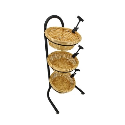 3-Tiered Basket Stand, Sign Clips, Wicker - Black E1DADE1246E446069F29C1F266322CAD - Image 0
