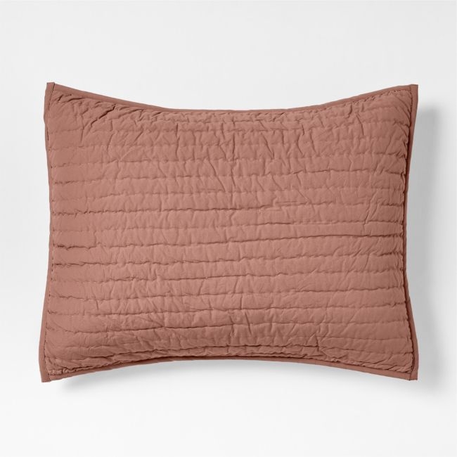 Cozy Cloud Plum Rose Washed Organic Cotton Kids Quilted Pillow Sham - Image 0