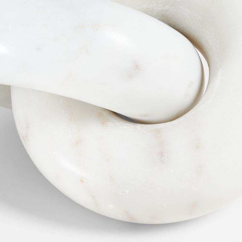 White Marble Knot 9" Sculpture - Image 1