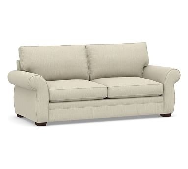 Pearce Roll Arm Upholstered Sofa 81" 2X2, Down Blend Wrapped Cushions, Chenille Basketweave Oatmeal - Image 0