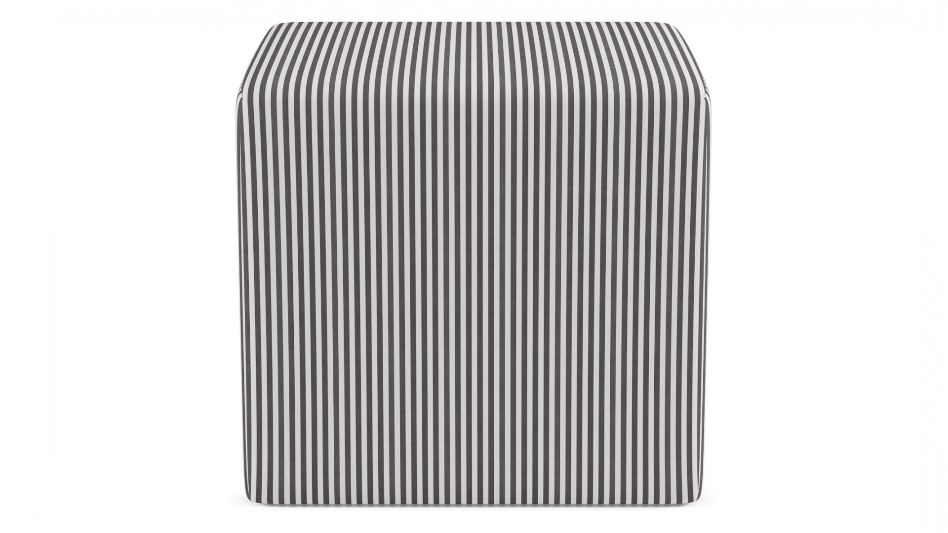 Cube Ottoman | Black Ticking Stripe - Image 0