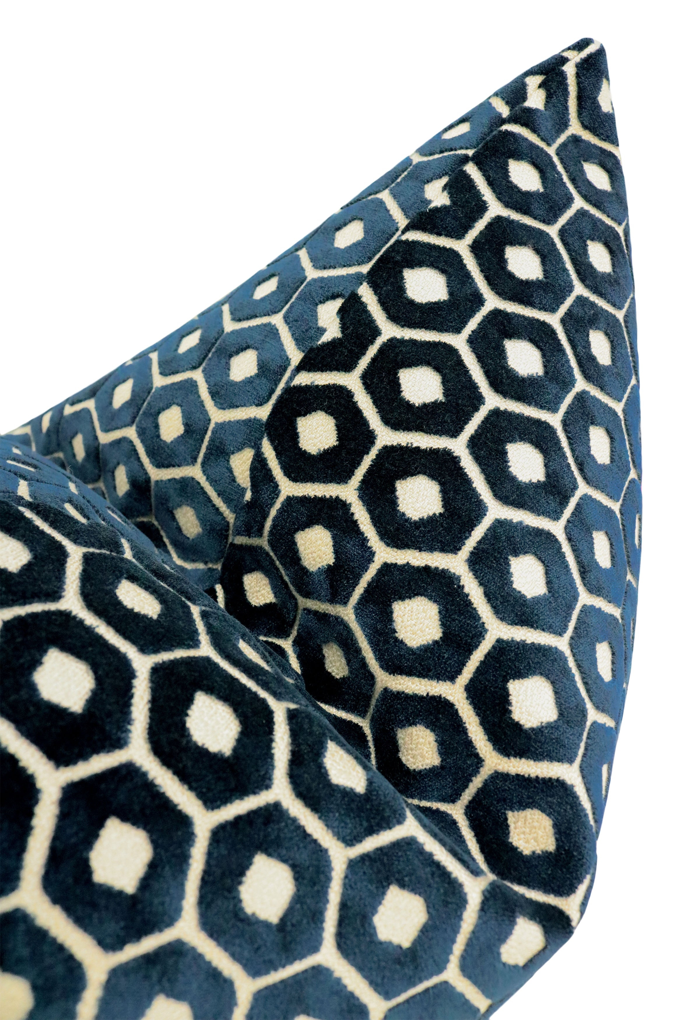 PALOMA CUT VELVET // NAVY BLUE - BY THE YARD - Image 2