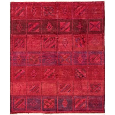 One-of-a-Kind Recinos Hand-Knotted 2010s Transitional Red 8'5" x 9'10" Wool Area Rug - Image 0