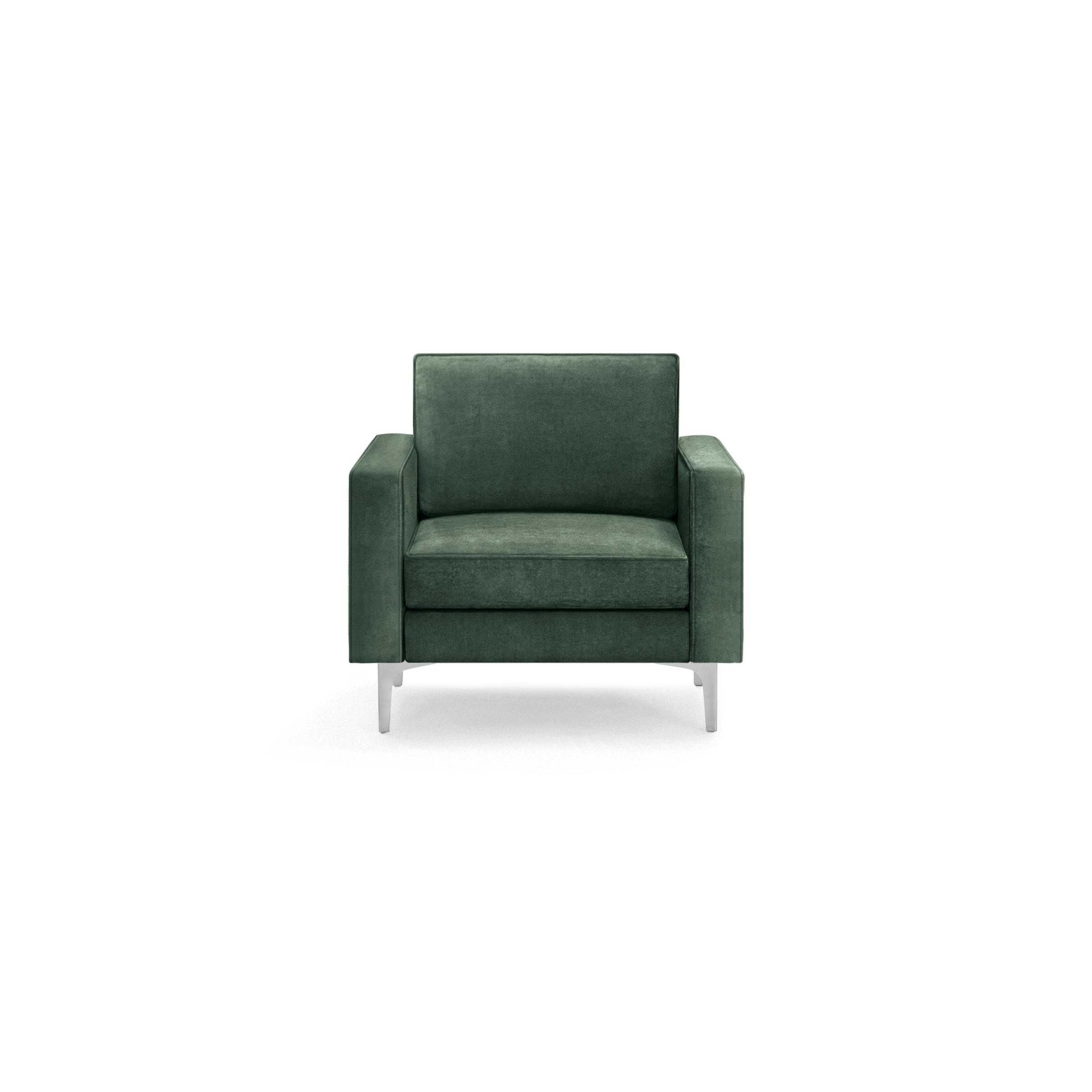 Nomad Velvet Armchair - Jade - Performance Velvet / Walnut - Wood - Image 9