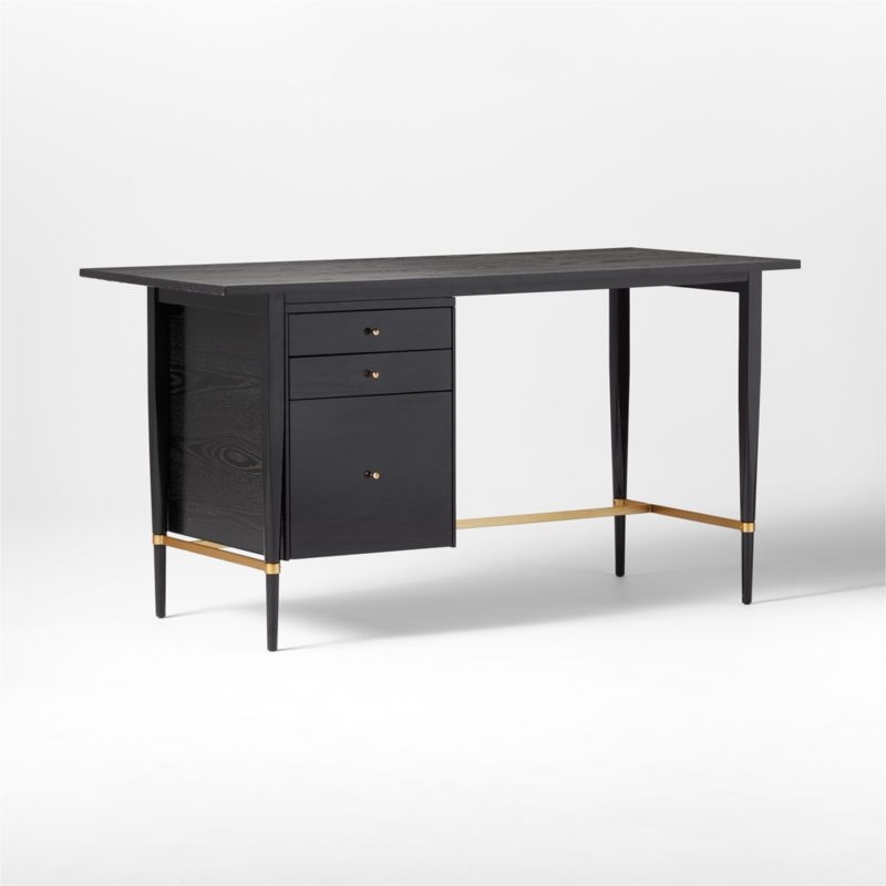 Connoisseur Ebonized Wood Desk with Drawers - Image 3