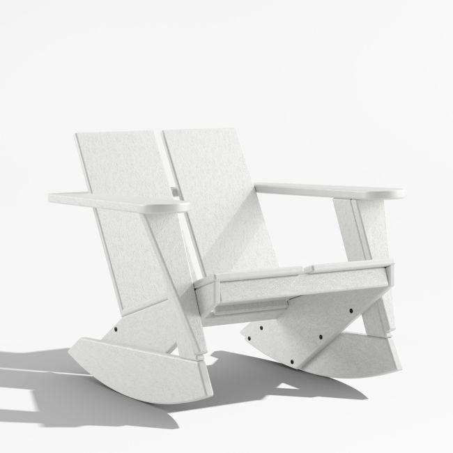 Paso White Outdoor Adirondack Rocking Chair by POLYWOOD® - Image 0