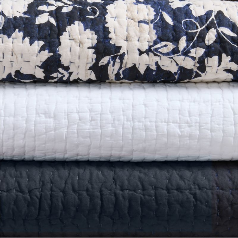 Celeste Organic Cotton Midnight Navy Standard Bed Pillow Sham - Image 4