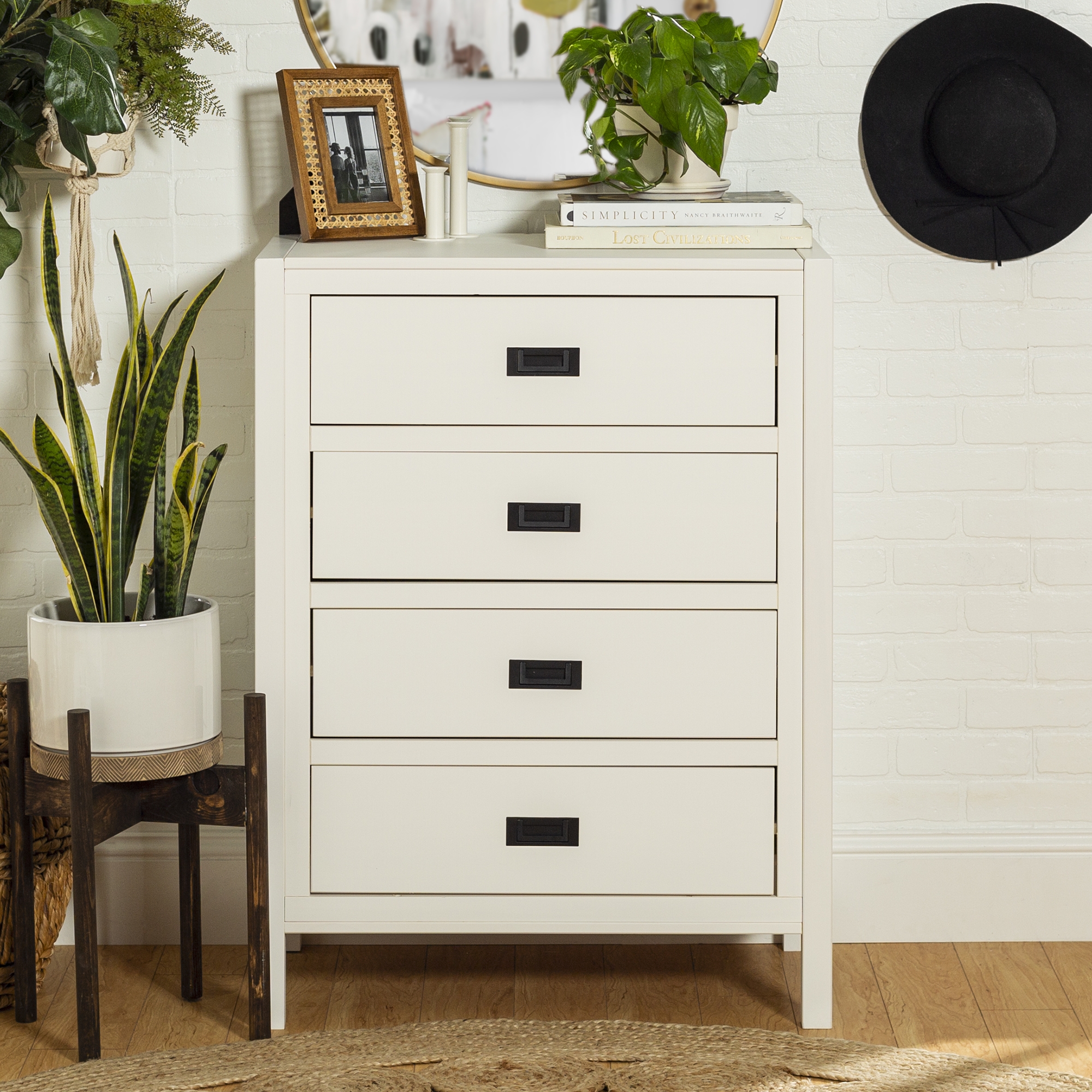 Lydia 40" Classic Solid Wood 4 Drawer Chest - White - Image 5