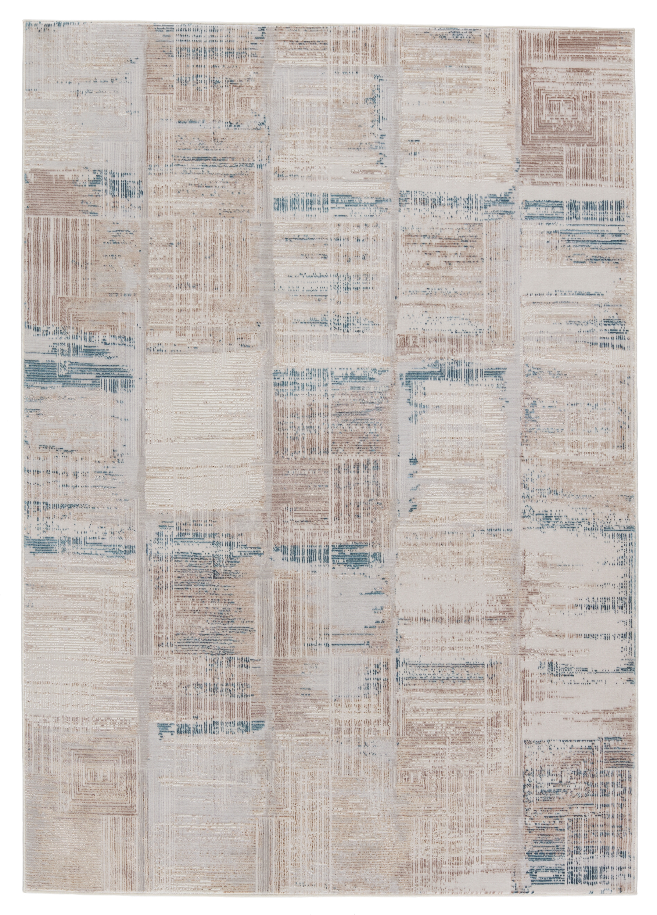 Vibe by Halvard Abstract Ivory/ Blue Area Rug (8'X10') - Image 0