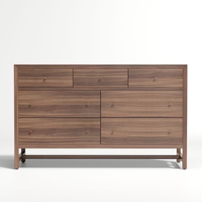 Taylor Walnut Wood 7-Drawer Kids Dresser - Image 0