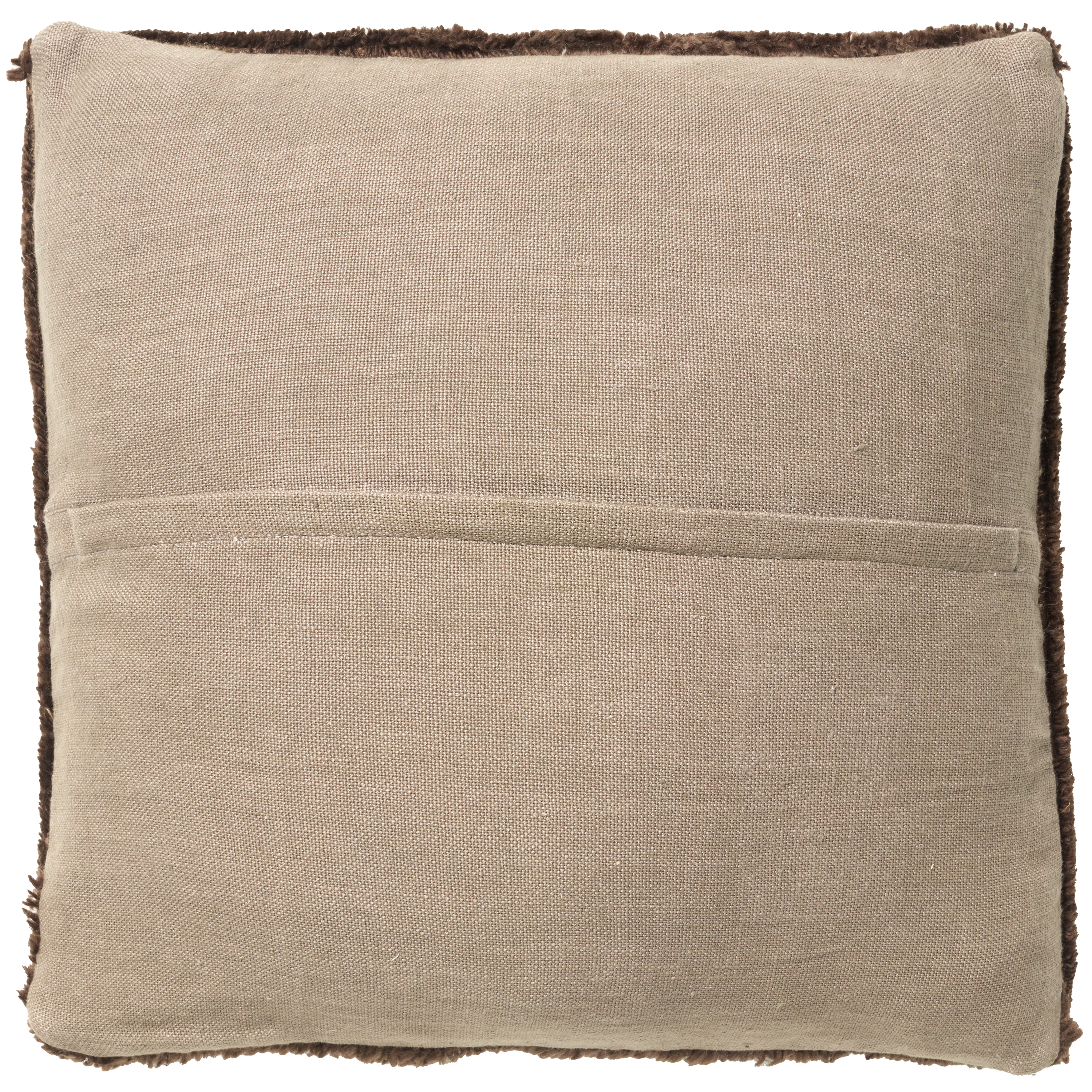 Neela OTH04 Handmade Geometric Brown Square Pillow Cover (24"x24") - Image 2