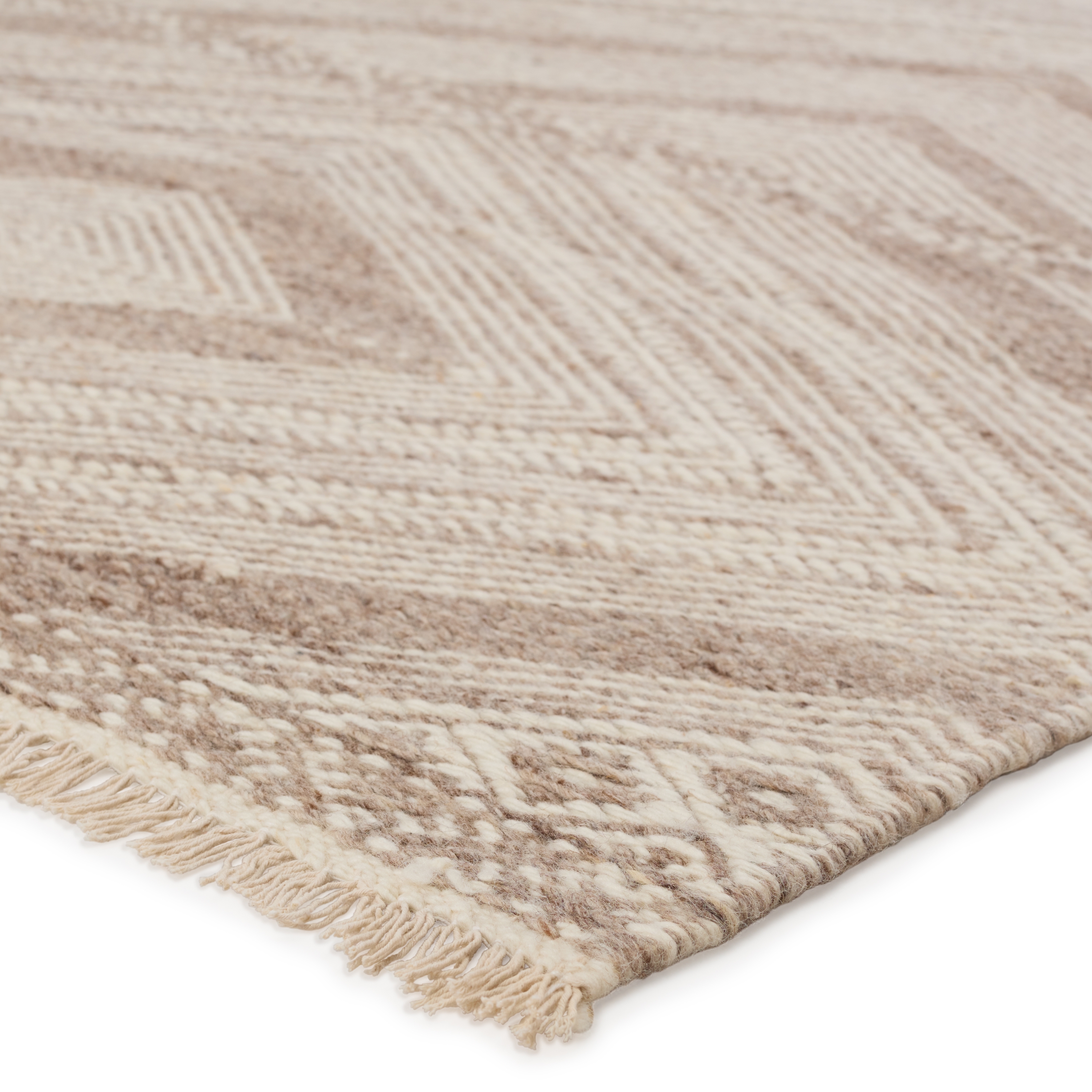 Suriya Handmade Tribal Taupe/ Cream Area Rug (8'X10') - Image 1