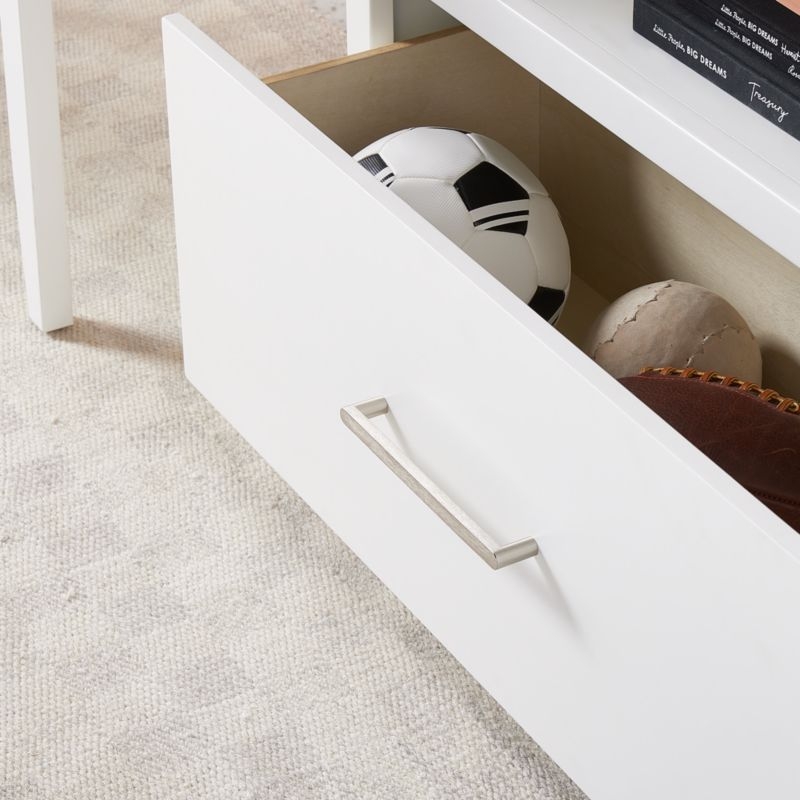 Ever Simple Set of 3 Modular White Wood Kids Drawer Bookcases with Hutches - Image 1