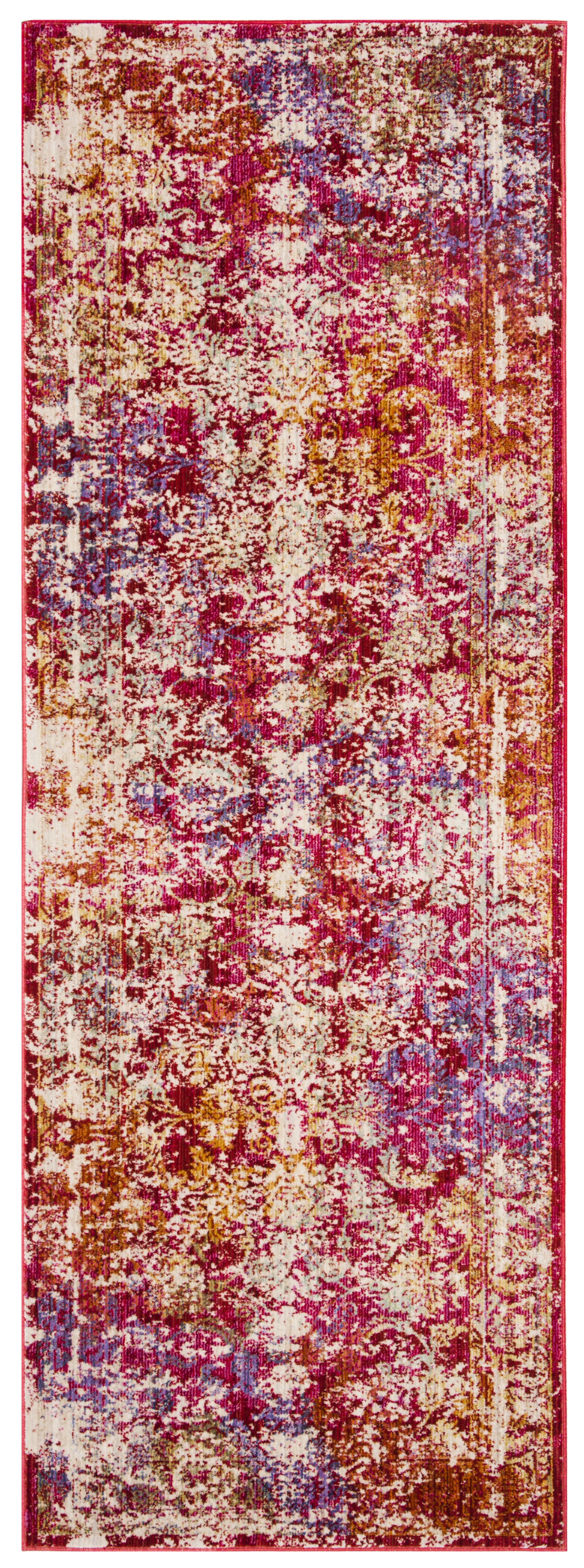 Arlo Home Woven Area Rug, SUT403D, Fuchsia/Ivory,  3' X 10' - Image 0