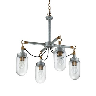 4-light Gold And Vintage Silver Finish Industrial Style Chandelier - Image 0