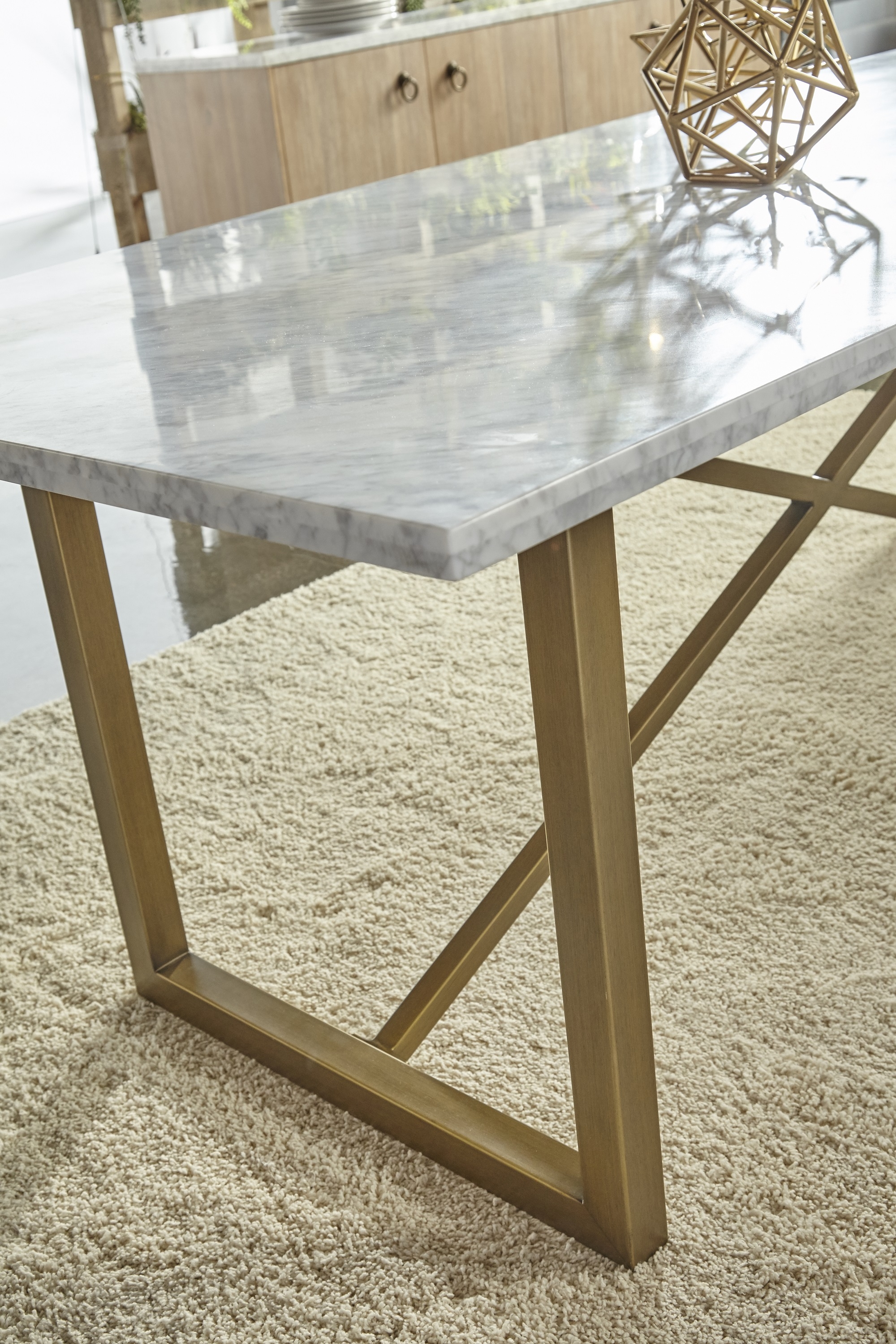 Carrera Dining Table, White & Gold - Image 5
