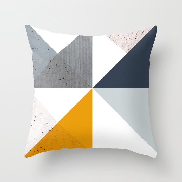 Modern Geometric 18/2 Throw Pillow by The Old Art Studio - Cover (20" x 20") With Pillow Insert - Outdoor Pillow - Image 0