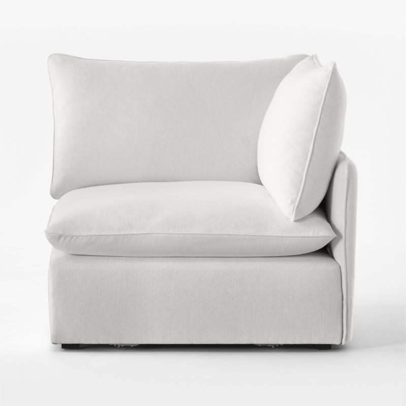 Lumis Snow White Performance Fabric Deep Depth Corner Chair - Image 1