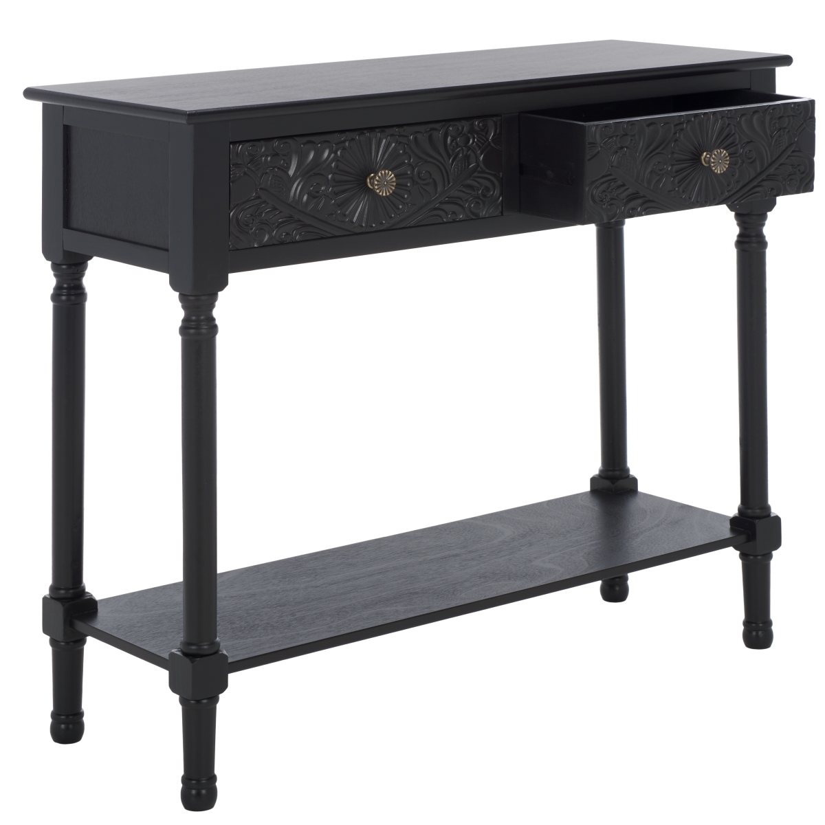 Josie 2 Drawer Console Table - Black - Safavieh - Image 5