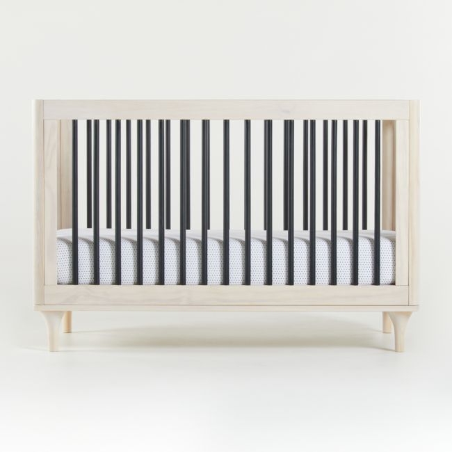 Babyletto Lolly Washed Natural and Black 3-in-1 Convertible Crib - Image 0