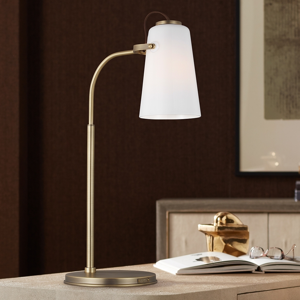 Hazel Time Worn Brass Task LED Desk Lamp by Ralph Lauren - Style # 97C94 - Image 0