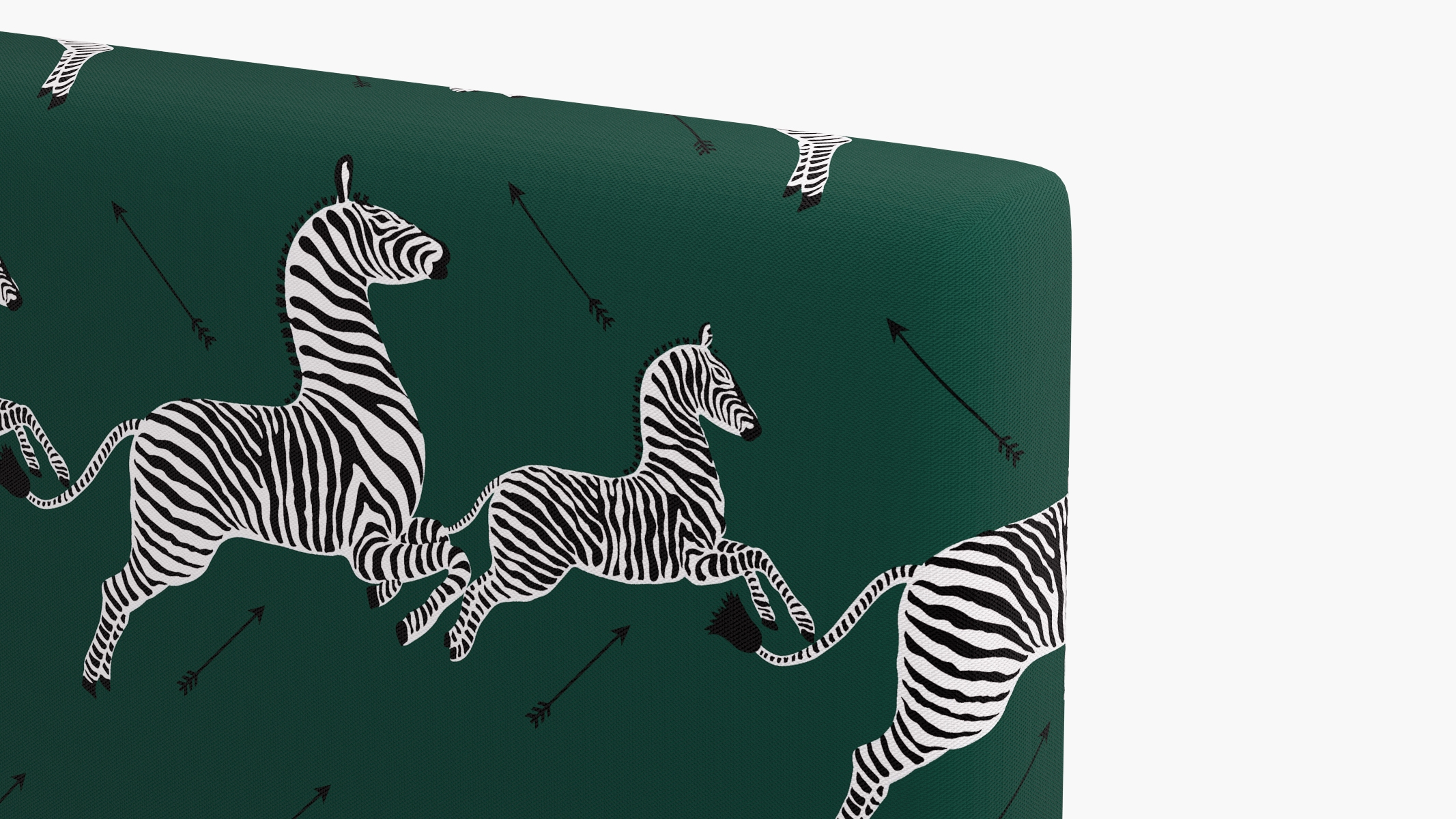 Square Back Headboard, Emerald Zebra, Queen - Image 2