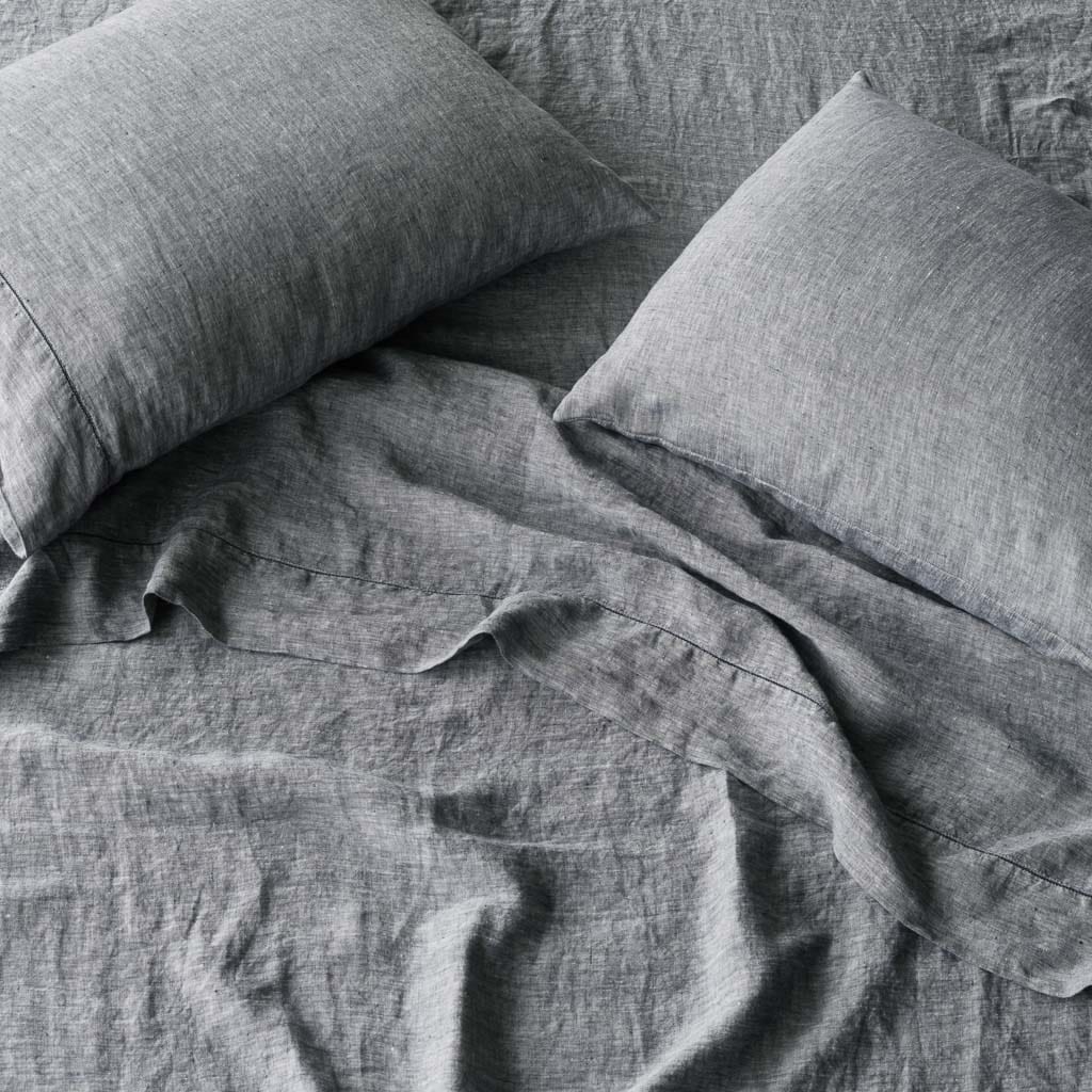 The Citizenry Stonewashed Linen Bed Sheet Set | Full | Seaglass - Image 9