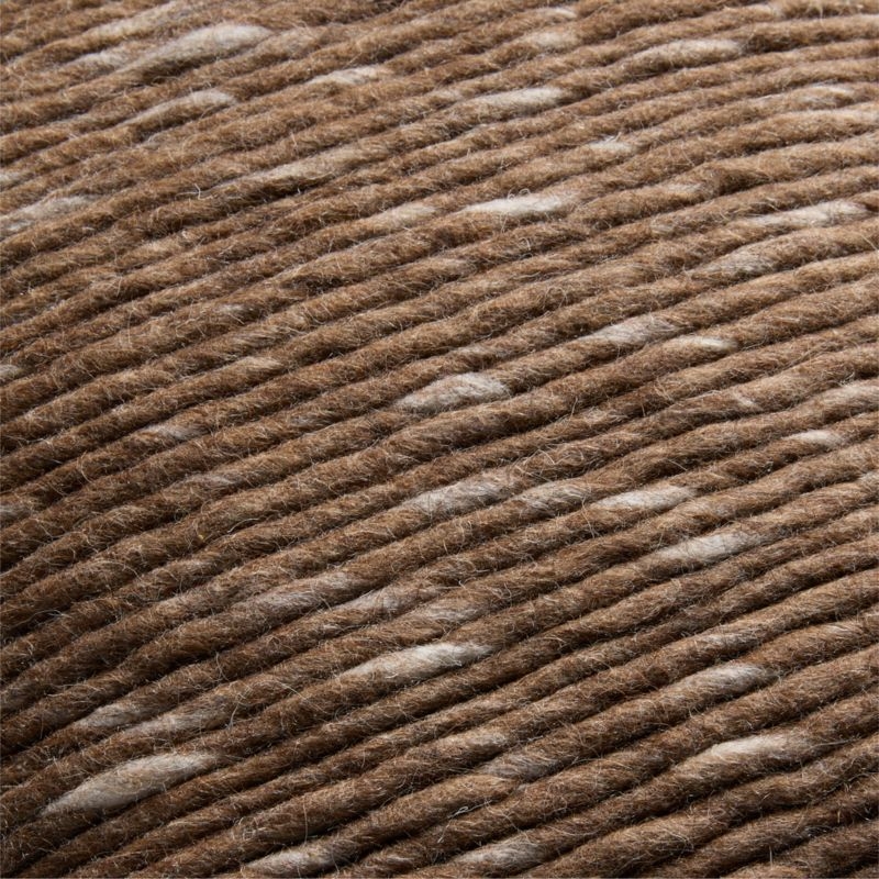 Twist Sepia Brown Wool Throw Pillow Cover 20"x20" by Kravitz Design - Image 2