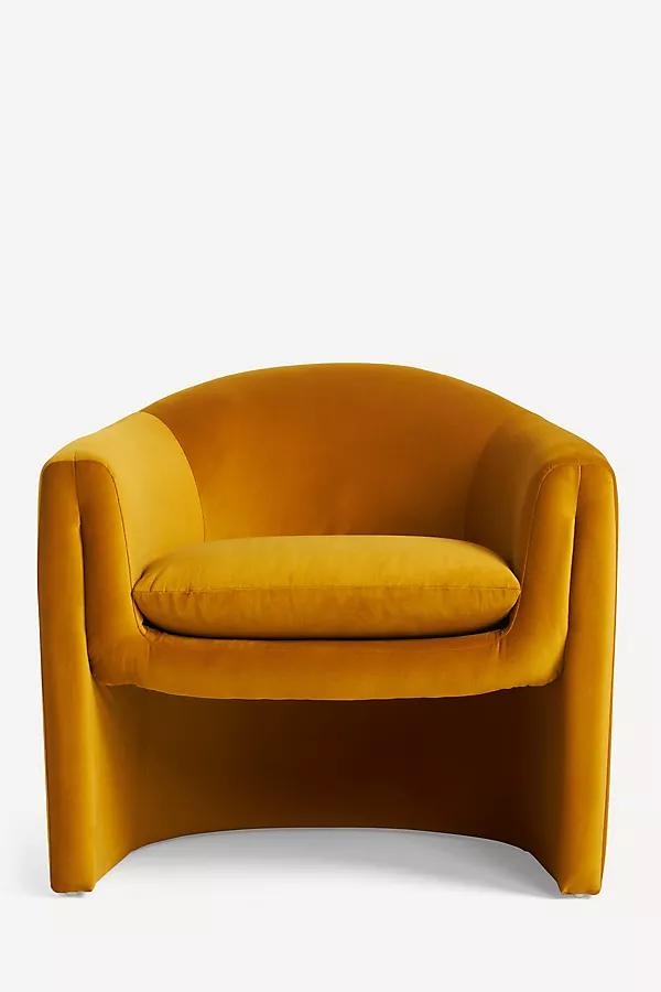 Sculptural Performance Velvet Occasional Chair - Image 0
