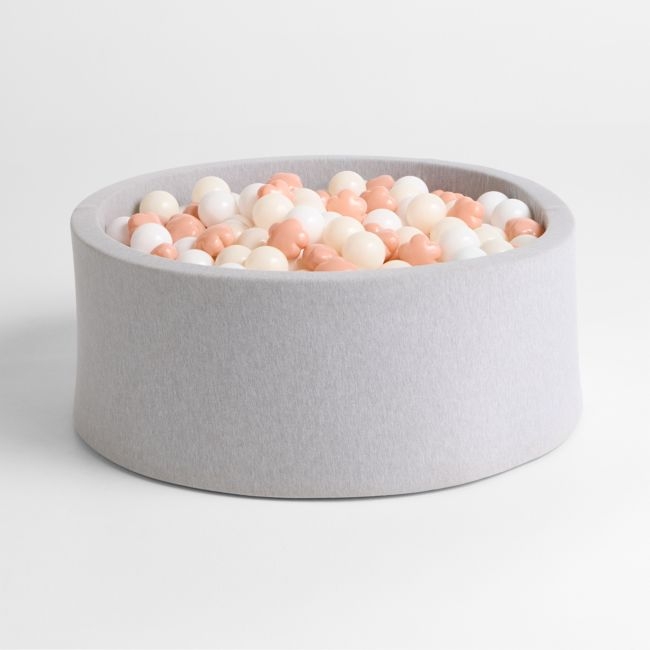 Baby and Toddler Light Grey Pop-Up Ball Pit with Flower Balls - Image 0