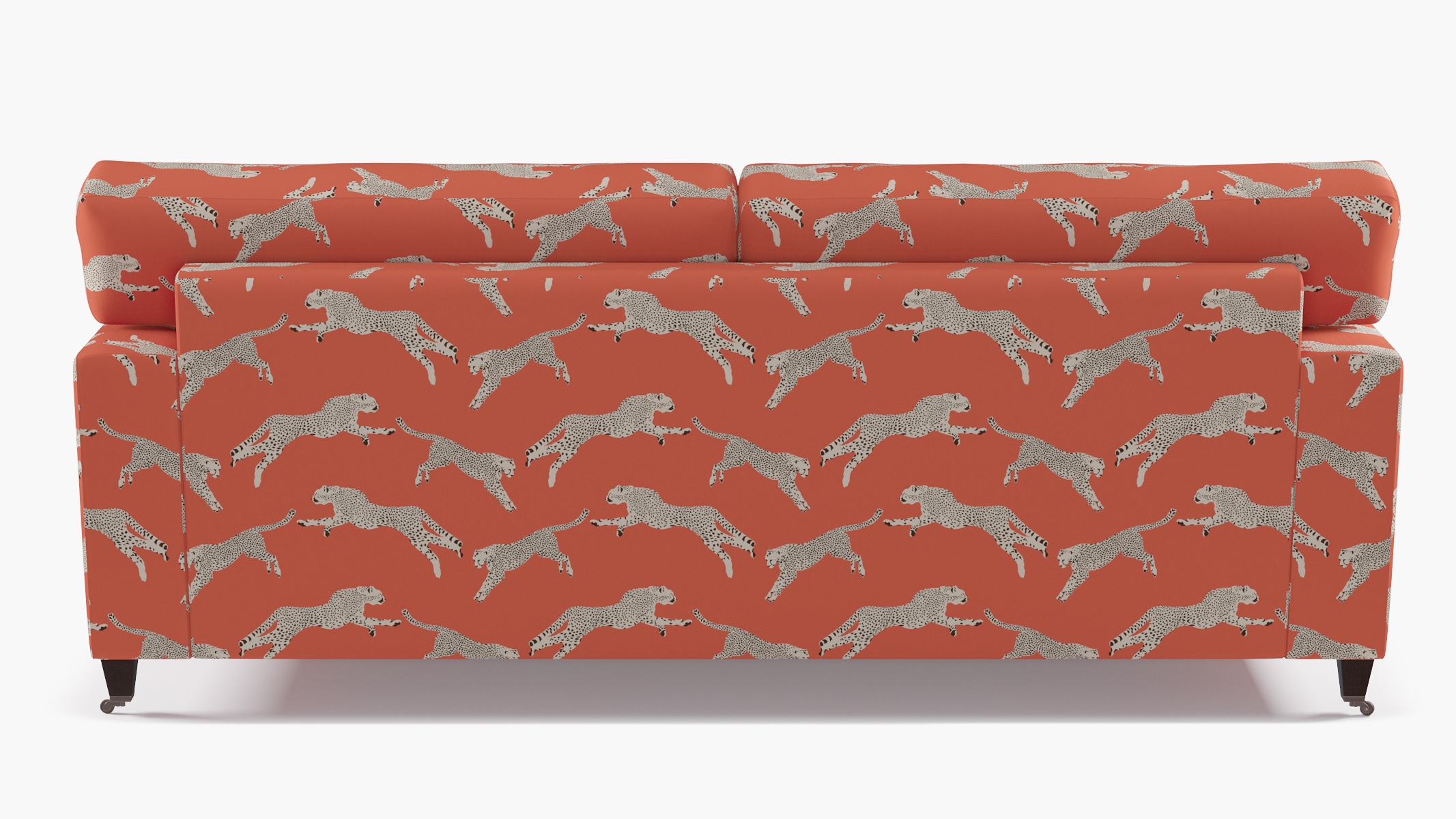 Classic Sofa, Henna Cheetah, Espresso with Antique Brass Caster - Image 3