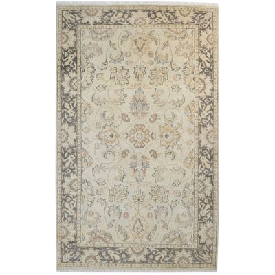One-of-a-Kind Hand-Knotted 5' x 8' Wool Area Rug in Beige - Image 0