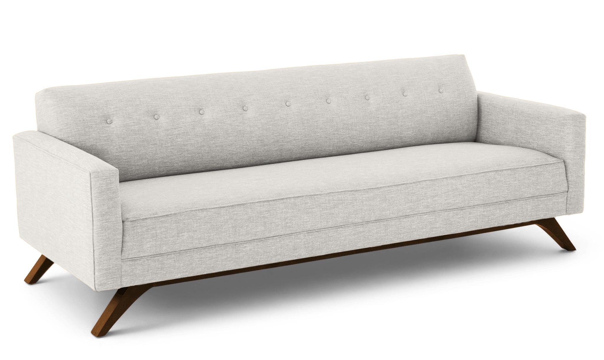 Modern Sofa - Roddy Mid Century Couch - Tussah Snow - Mocha - White - Image 1