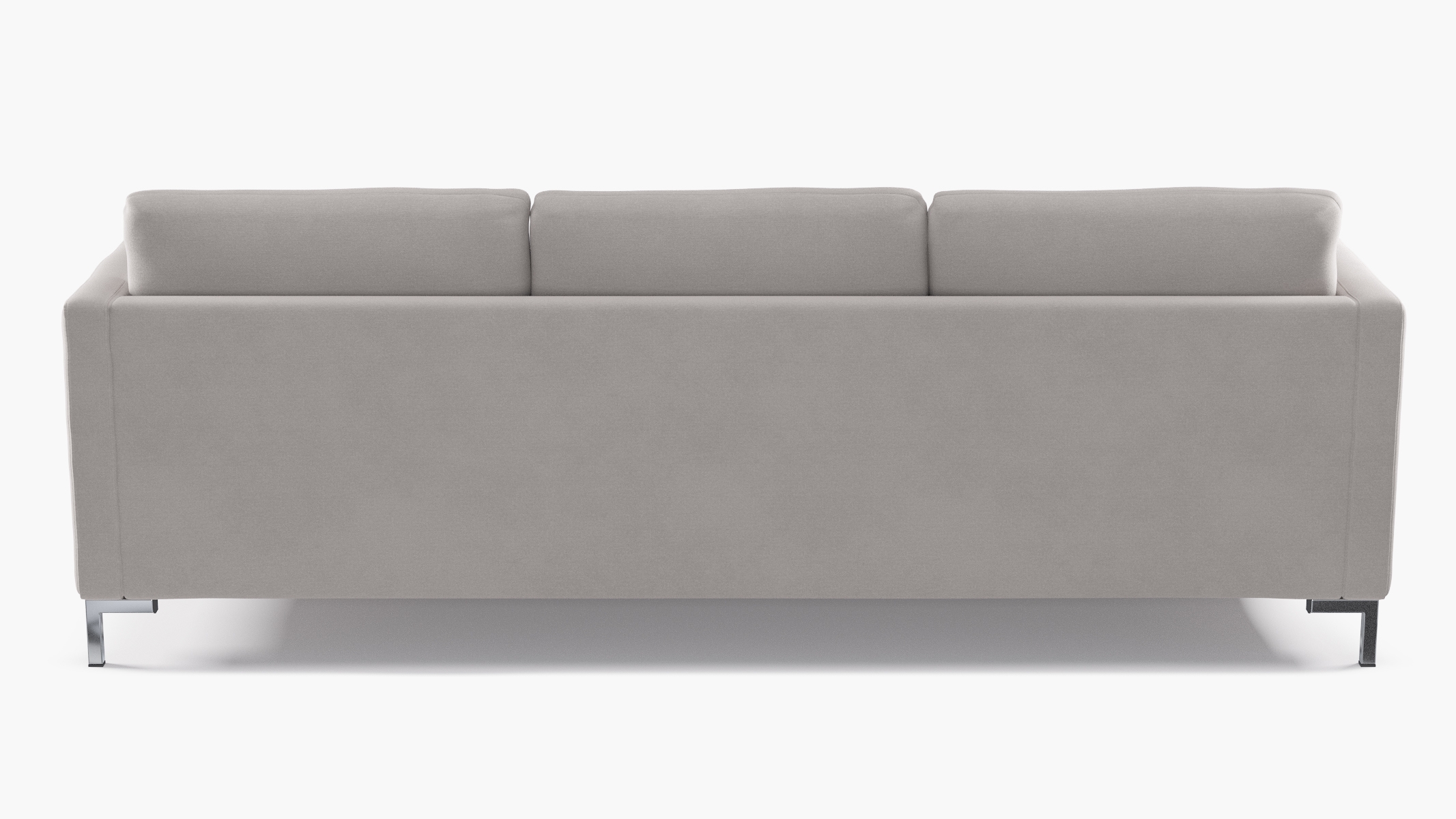 Modern Sofa, Platinum Velvet, Chrome - Image 3