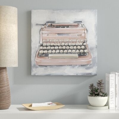 'Vintage Typewriter IV' Painting on Canvas - Image 0