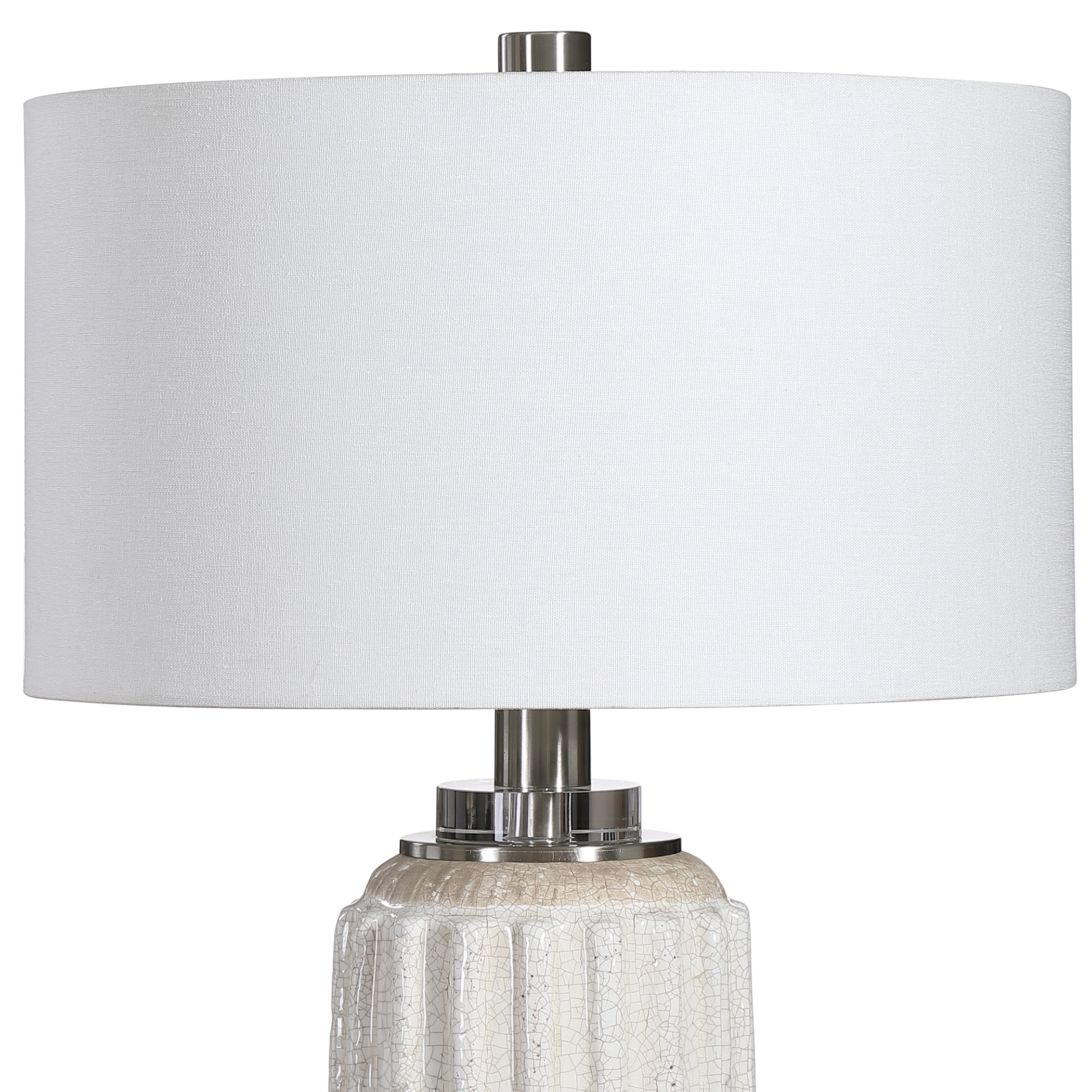 Azariah Crackle Table Lamp, White, 29" - Image 2