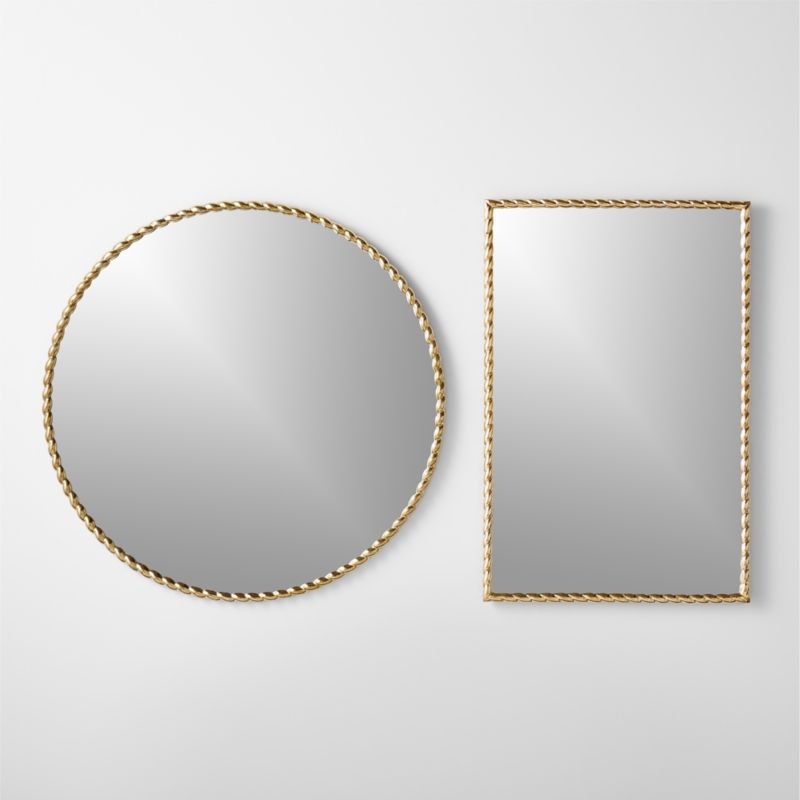 Carrick Round Polished Brass Wall Mirror 36" - Image 3