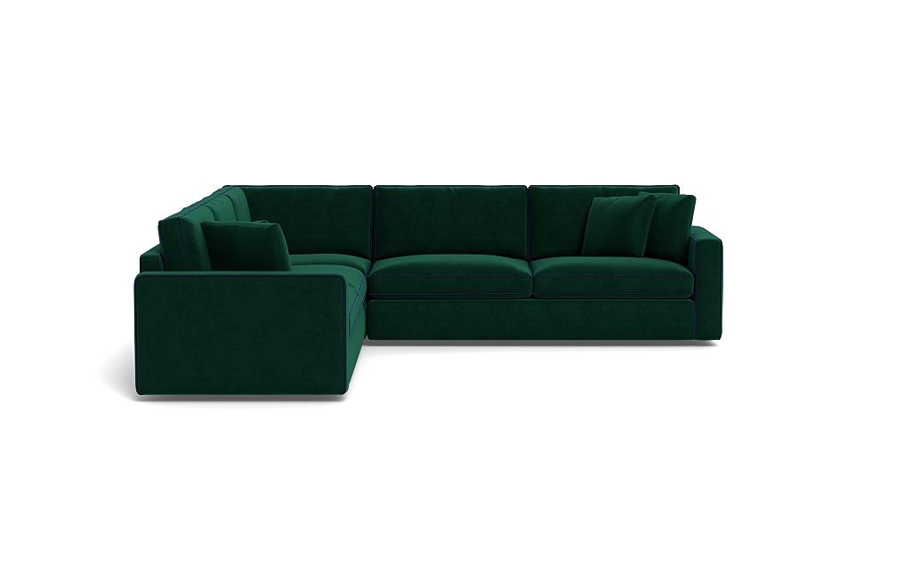 James 3-Piece 4-Seat Corner Sectional with Contrast Piping - Image 0